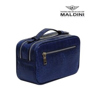 Túi đựng bóng Golf 02 ngăn Da Cá Sấu khóa vân tay màu Navy 4 Ca sau navi 4 600x600 1
